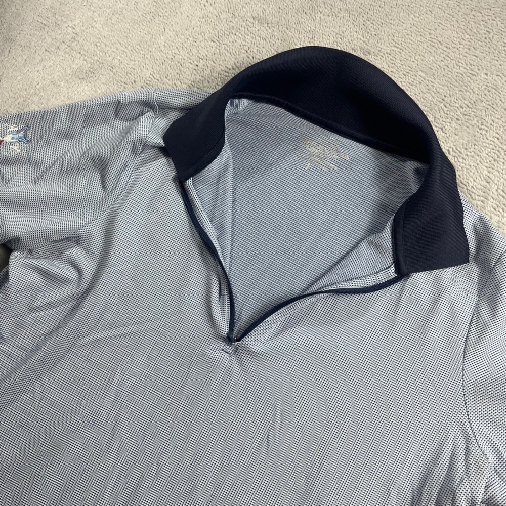 Vineyard Vines Performance Mens Small Blue Alpine Country Club Quarter Zip Polo